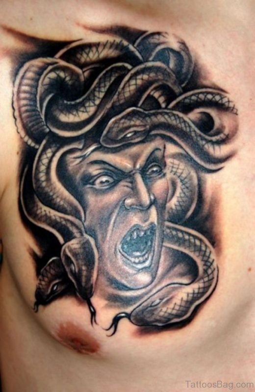 Medusa Tattoo On Chest 