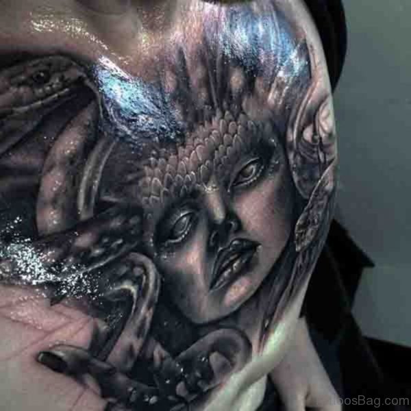 Chest Medusa Tattoo 