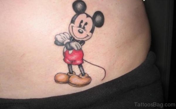 Mickey Mouse Tattoo Design On waist 