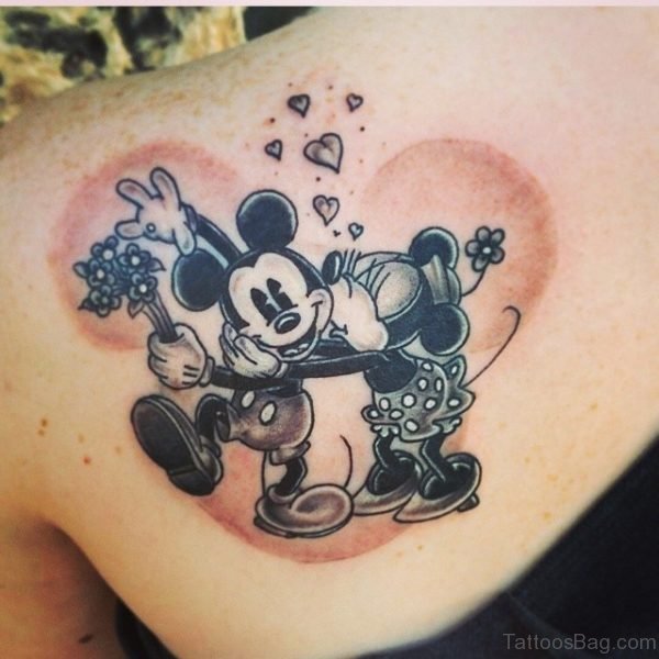 Mickey Mouse Tattoo On Back 