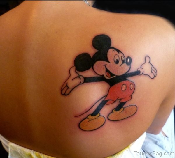 Mickey Mouse tattoo On Back 