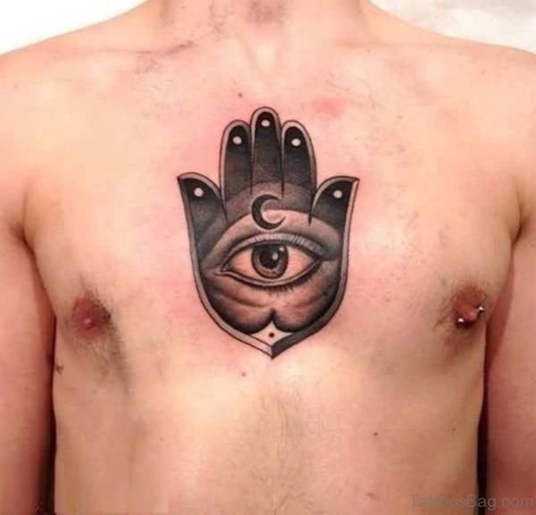Mind Blowing 3D Eye And Moon Tattoo