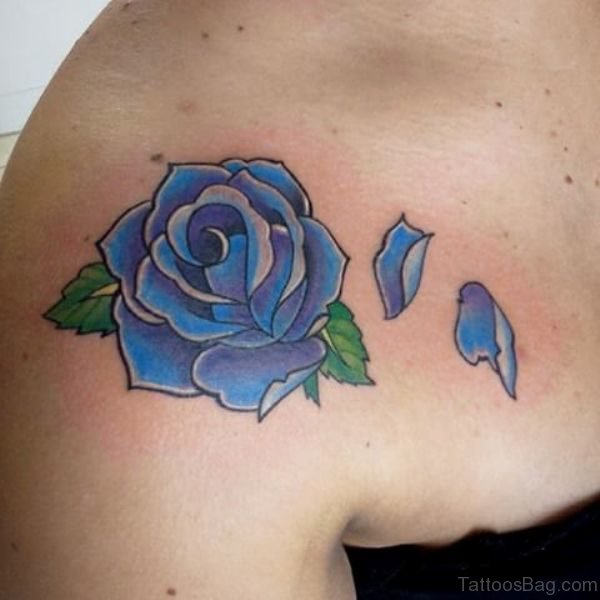 Mind Blowing Blue Rose Tattoo