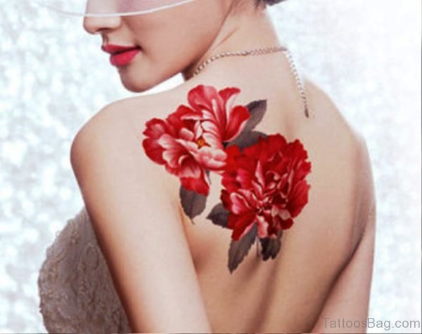 Mind Blowing Red Flowers Tattoo Design
