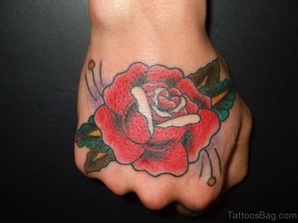 Mind Blowing Rose Tattoo On Hand