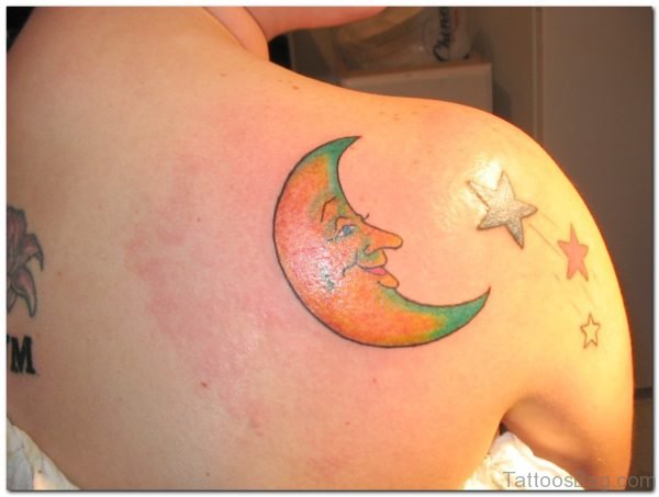 Moon Tattoo Design On Back