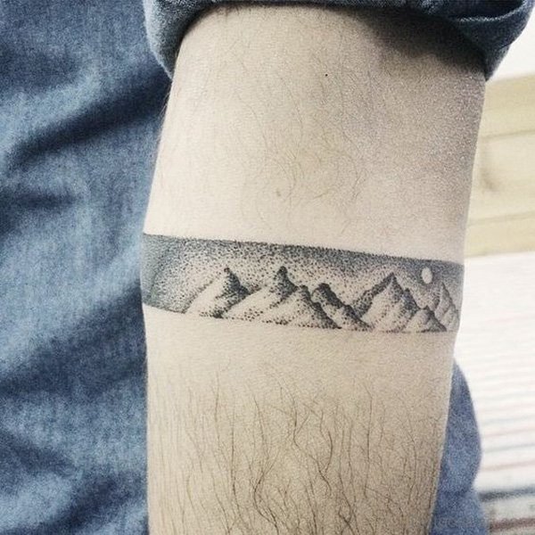 Mountain Band Tattoo On Arm