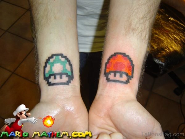 Mushroom Tattoo On Wrists 