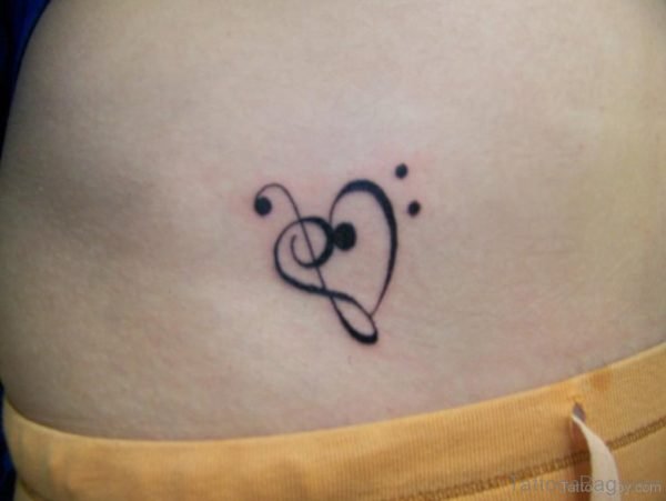 Music Heart Tattoo On Waist