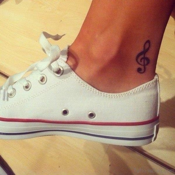 Music Note Ankle Tattoo
