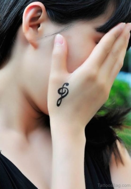 Music Note Tattoo On Hand 