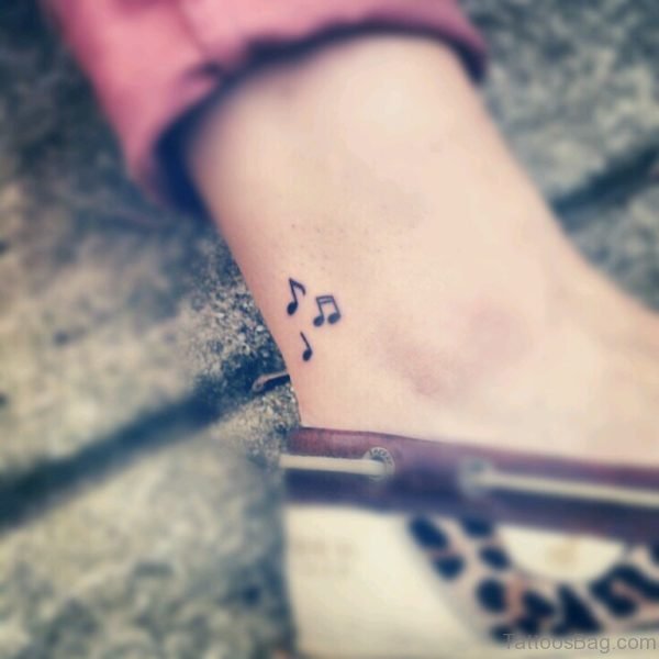 Music Notes Tattoo On Ankle