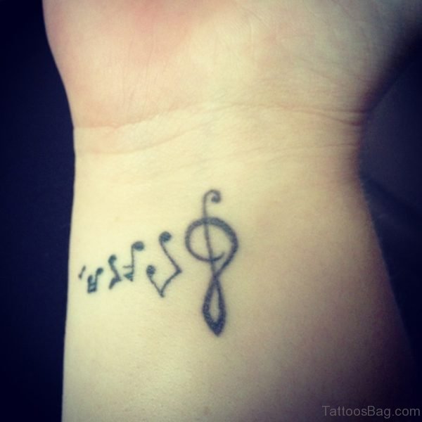 Music Notes Tattoo On Wrist 