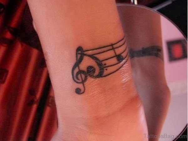 Music Symbol Tattoo On Wrist 