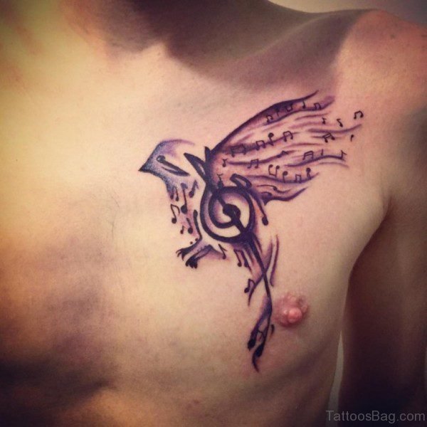 Music Tattoo On Chest 