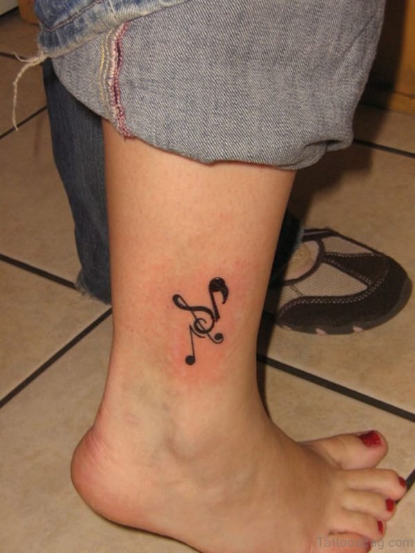 Musical Notes Tattoo On Ankle 