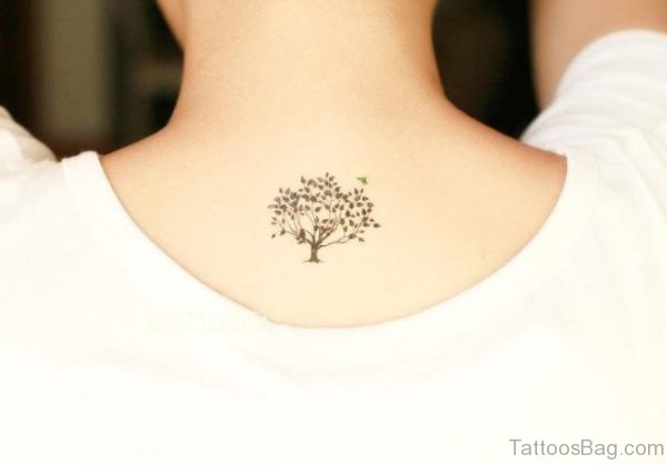Neck Tree Tattoo Design