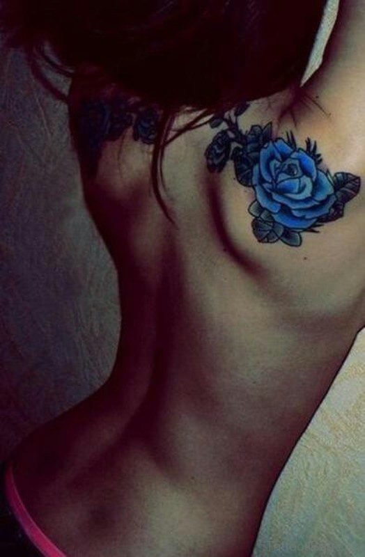 Nice Blue Rose Tattoo