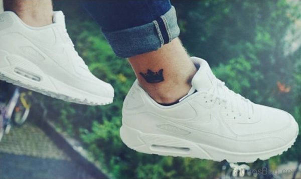 Nice Crown Tattoo On Ankle