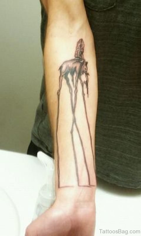 Nice Dali Elephant Forearm Tattoo