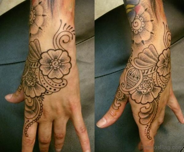 Nice Flower Tattoo On Hand