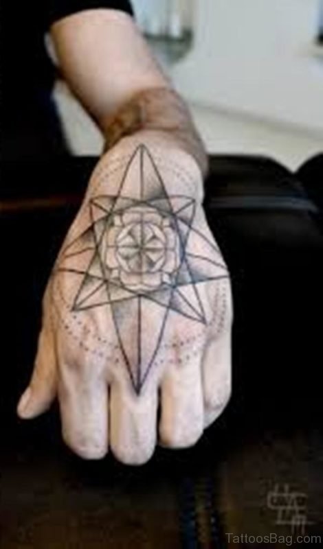 Nice Geometric Tattoo On Hand