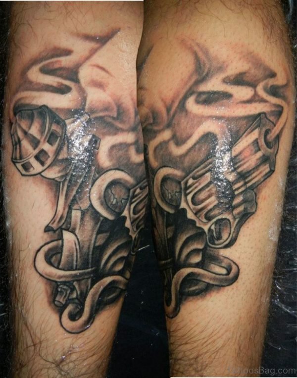 Nice Gun Tattoo Design