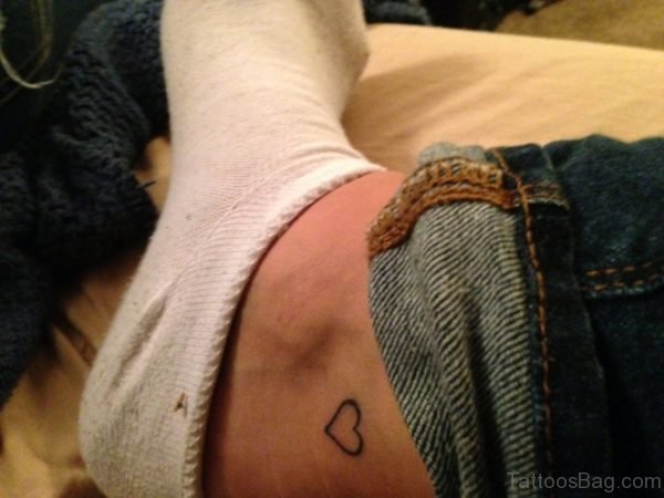 Nice Heart Tattoo On Ankle