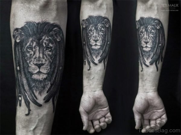 Nice Lion Tattoo On Arm