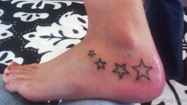 Nice Star Tattoo On Ankle 