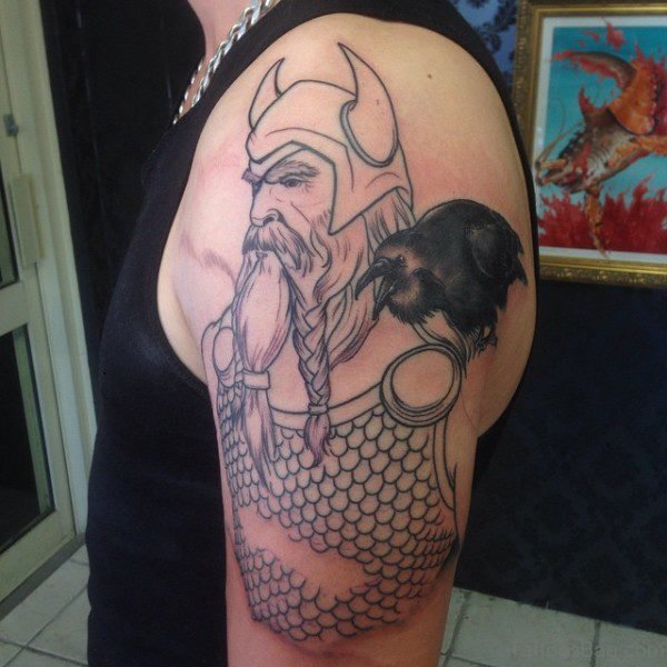 Nordic Viking Shoulder Tattoo Design