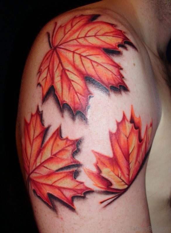 Oak Leaves Shoulder Tattoo