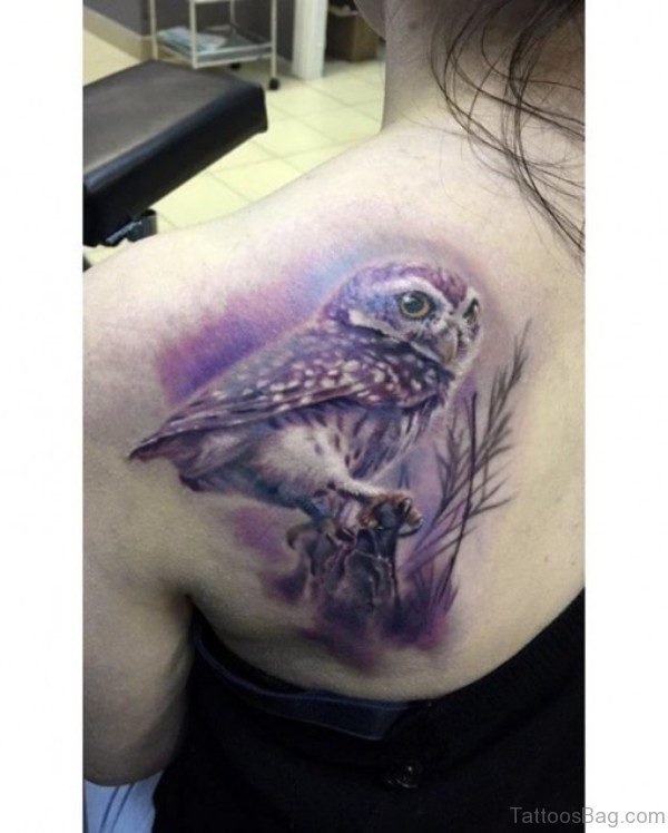 Owl Shade Tattoo On Shoulder