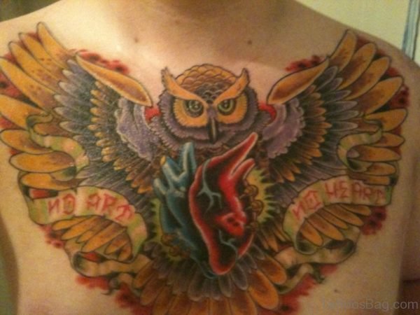 Owl Tattoo Design On Chest 