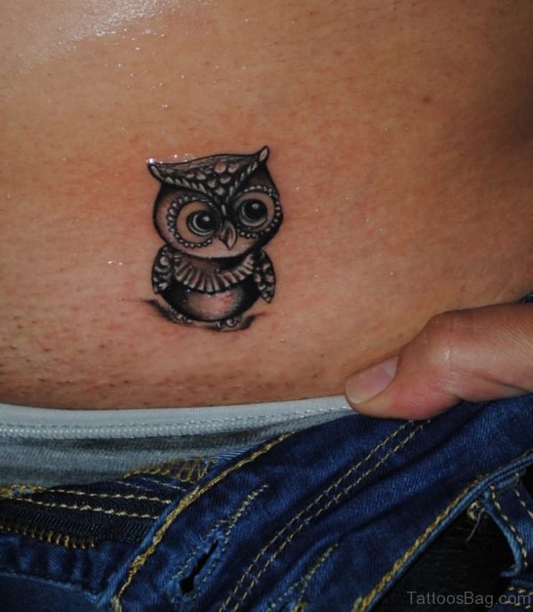 Owl Tattoo Design On Waist