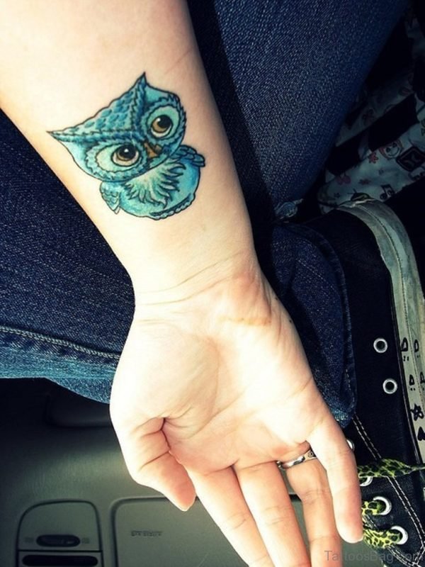 Owl Tattoo Design On Wrist 