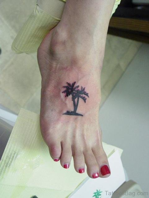 Palm Tree Tattoo On Foot