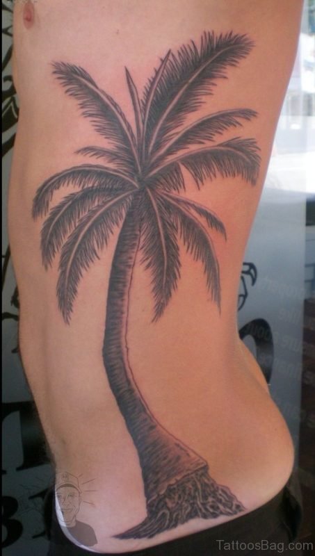 Palm Tree Tattoo On Rib 