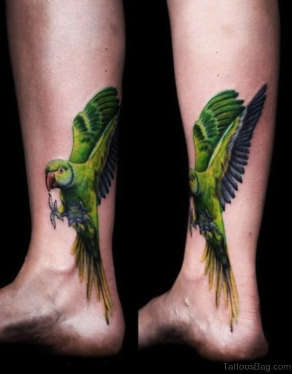 Parrot Tattoo On Ankle 