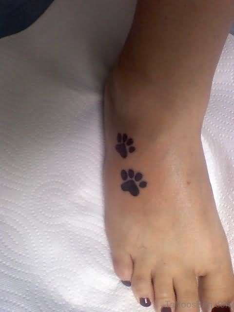 Paw Tattoo On Foot 