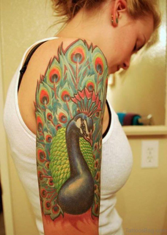 Peacock Shoulder Tattoo