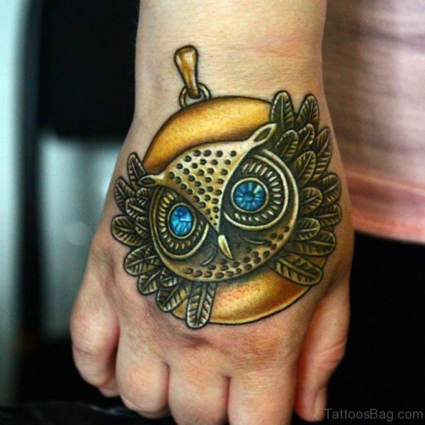 Perfect Owl Tattoo On hand