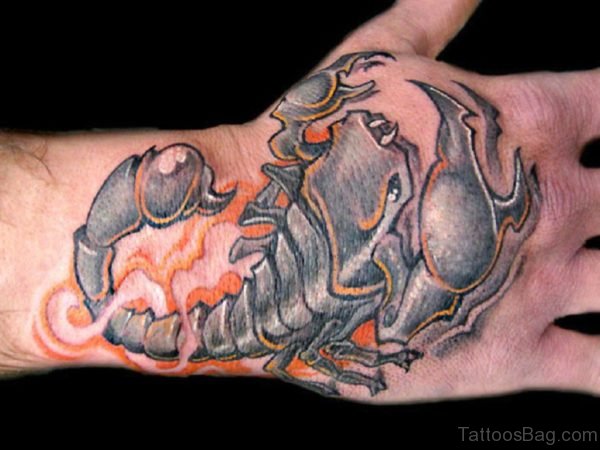 Perfect Scorpion Tattoo On Hand