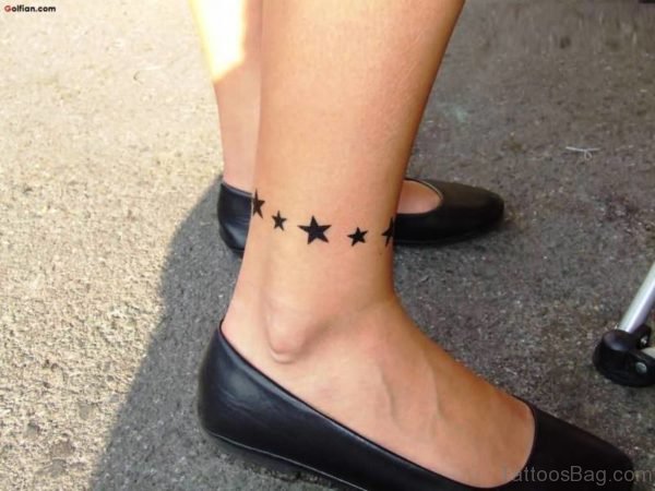 Perfect Star Tattoo On Ankle
