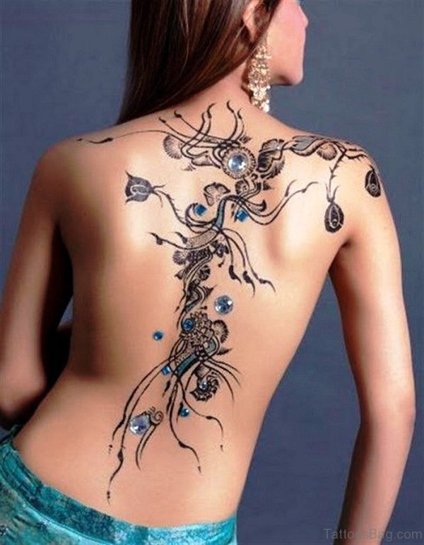 Phenomenal Vine Tattoo On Back