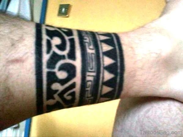 Photo Of Band Tattoo On Leg