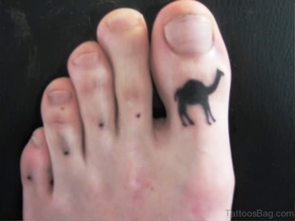 Photo Of Camel Tattoo On Toe
