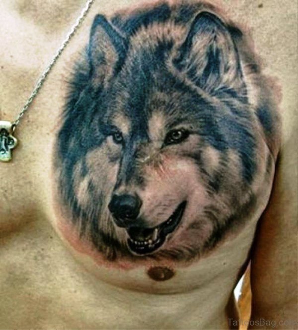 Pic Of Alpha Wolf Tattoo On Chest