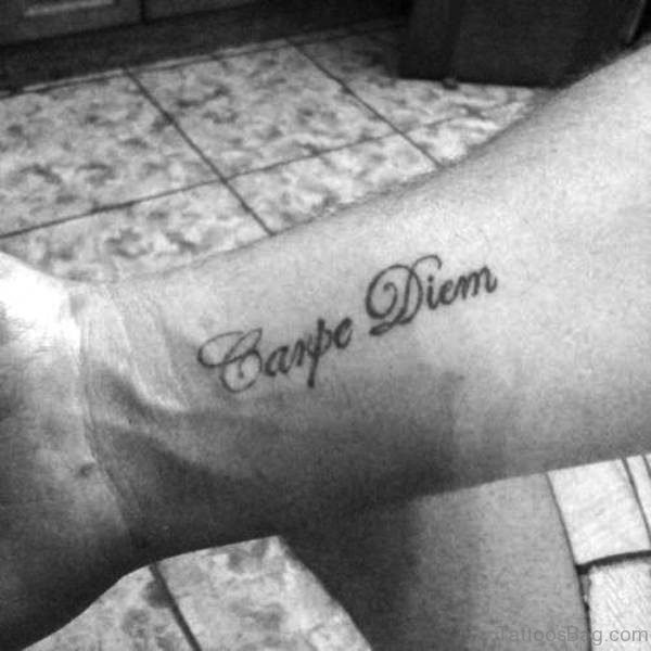 Picture Of Carpe Diem Tattoo On Wrist