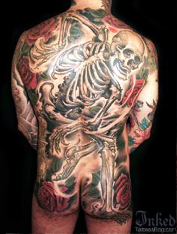 Picture Of Skeleton Tattoo On Back